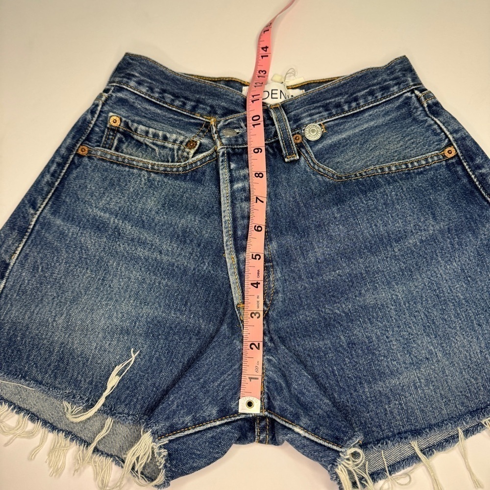 EB Denim Reconstructed Levi’s Vintage Cross Over Shorts SZ XXS/24 90’s Y2K USA - Picture 9 of 10